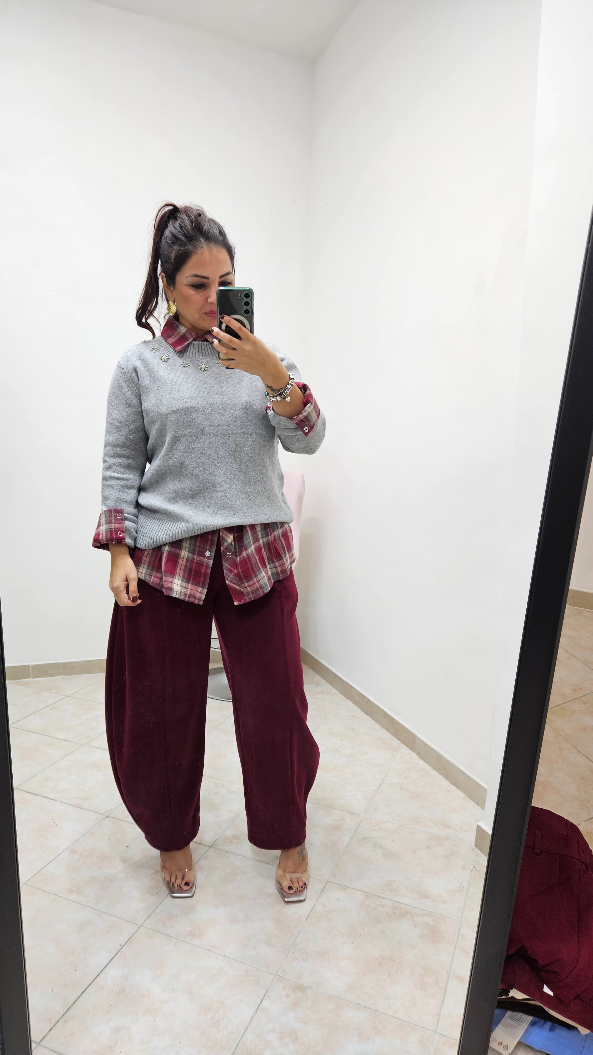 Pantalone Baggy borgogna