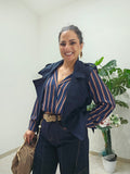 Trench smanicato Blu