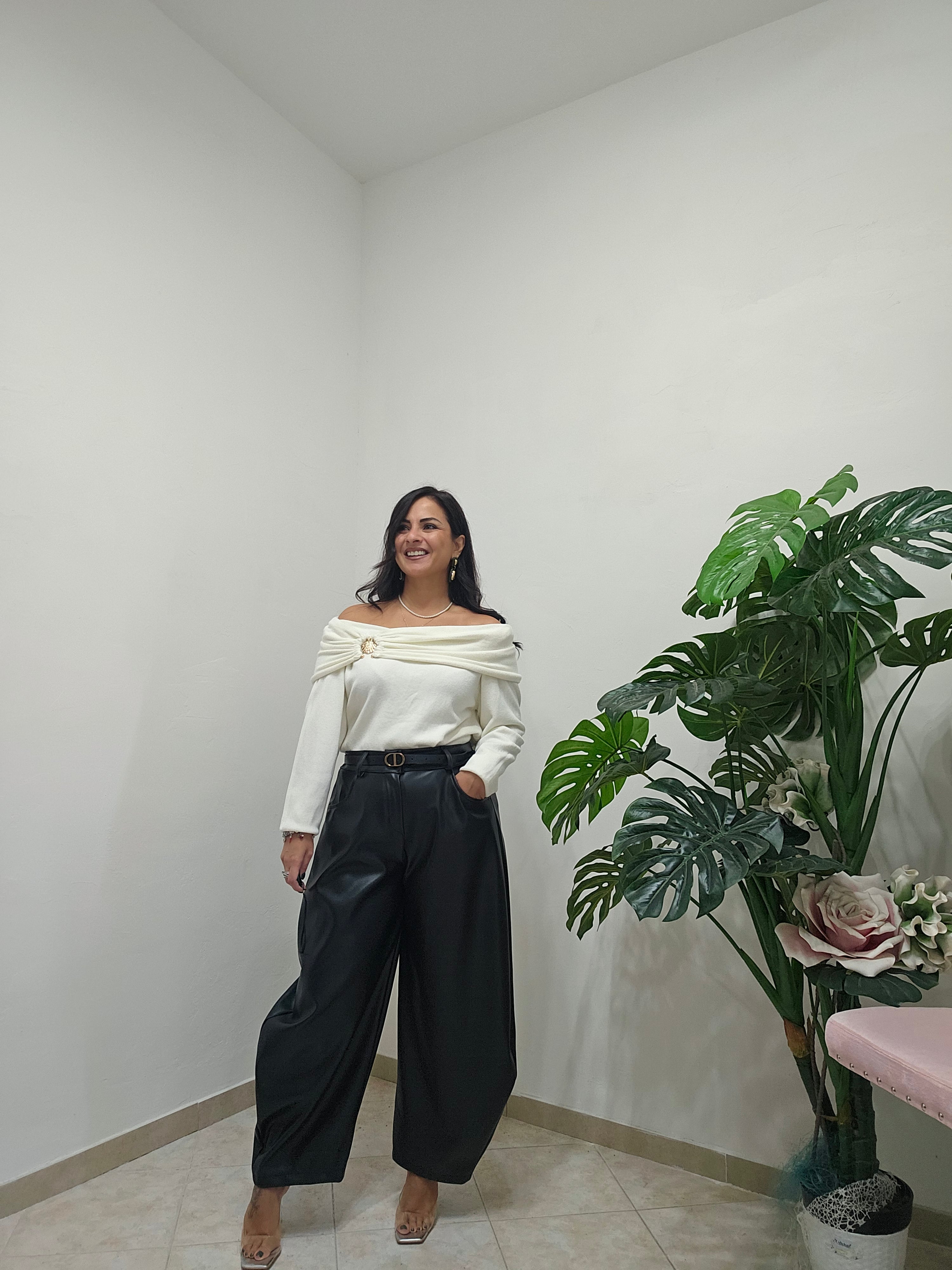 Pantalone balloon Simil pelle
