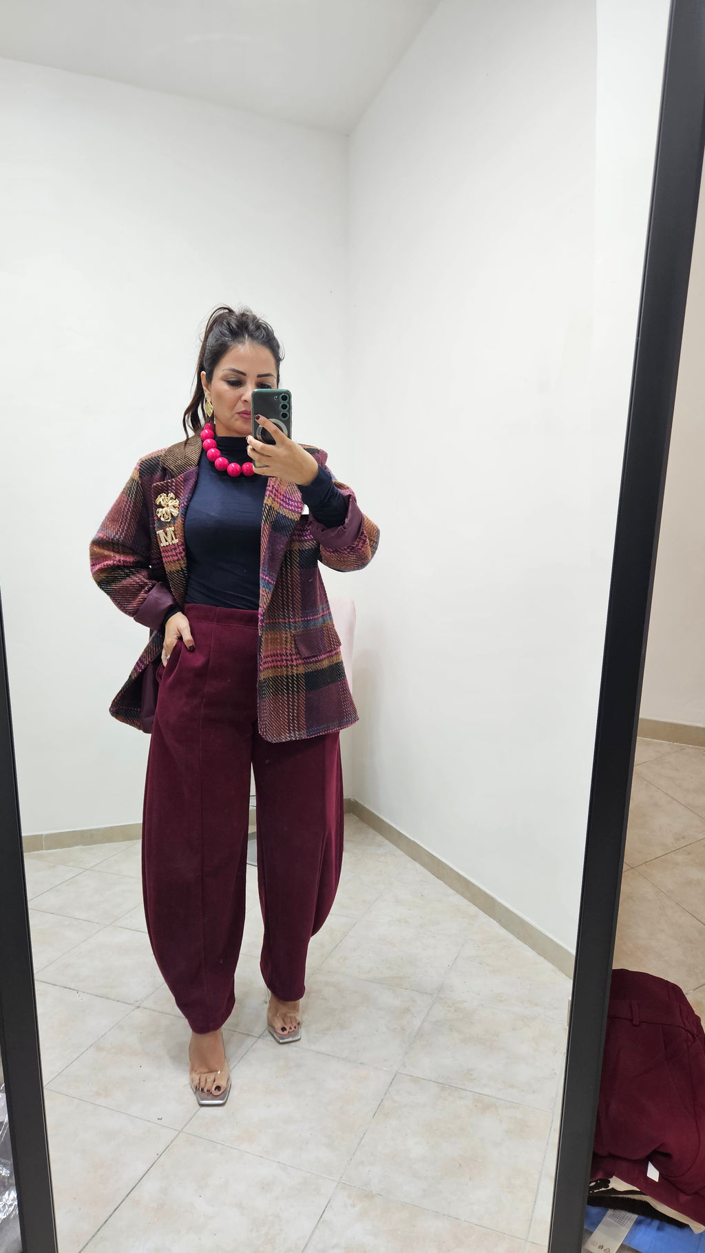 Pantalone Baggy borgogna