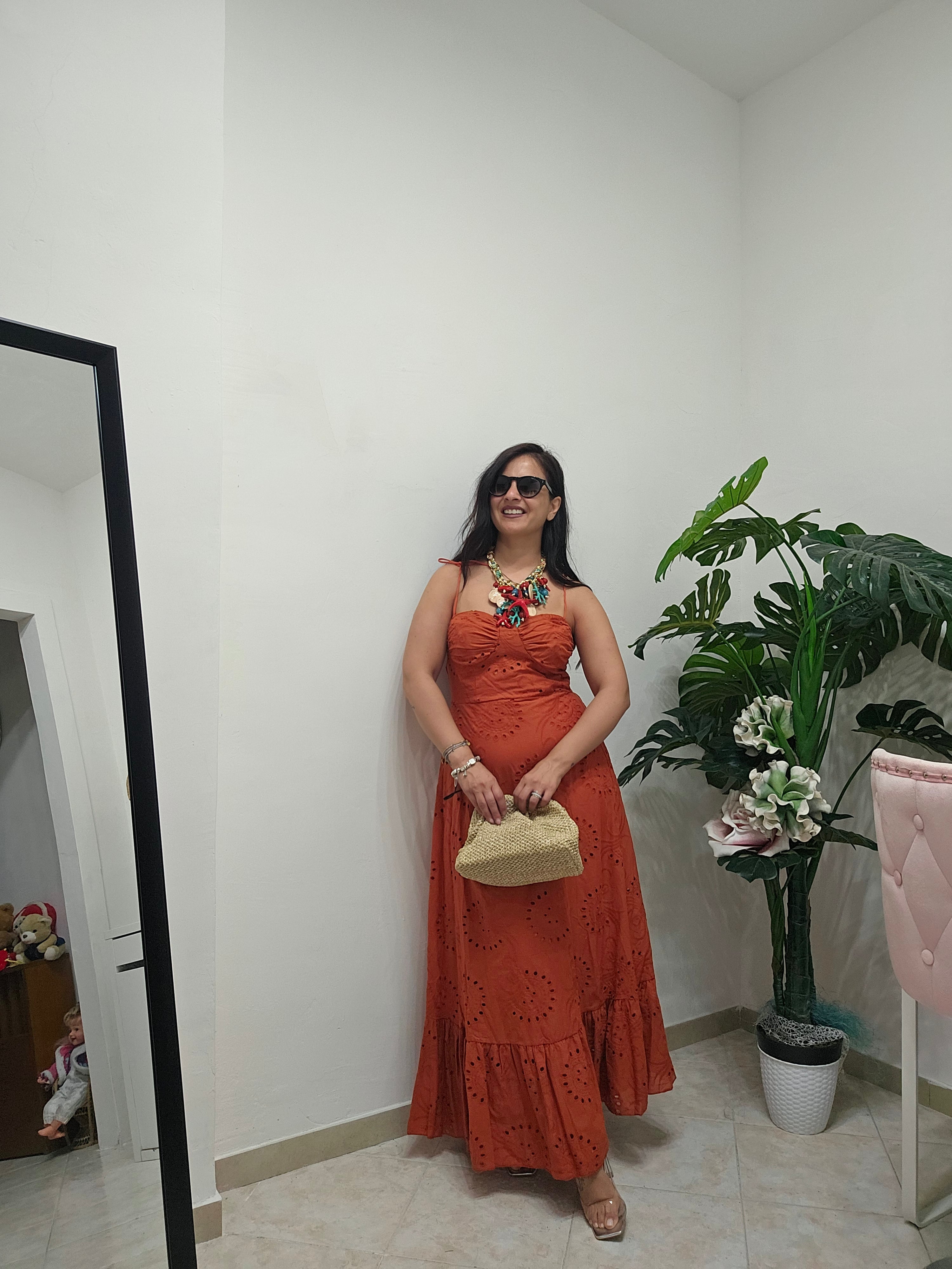 Long dress Samia mattone