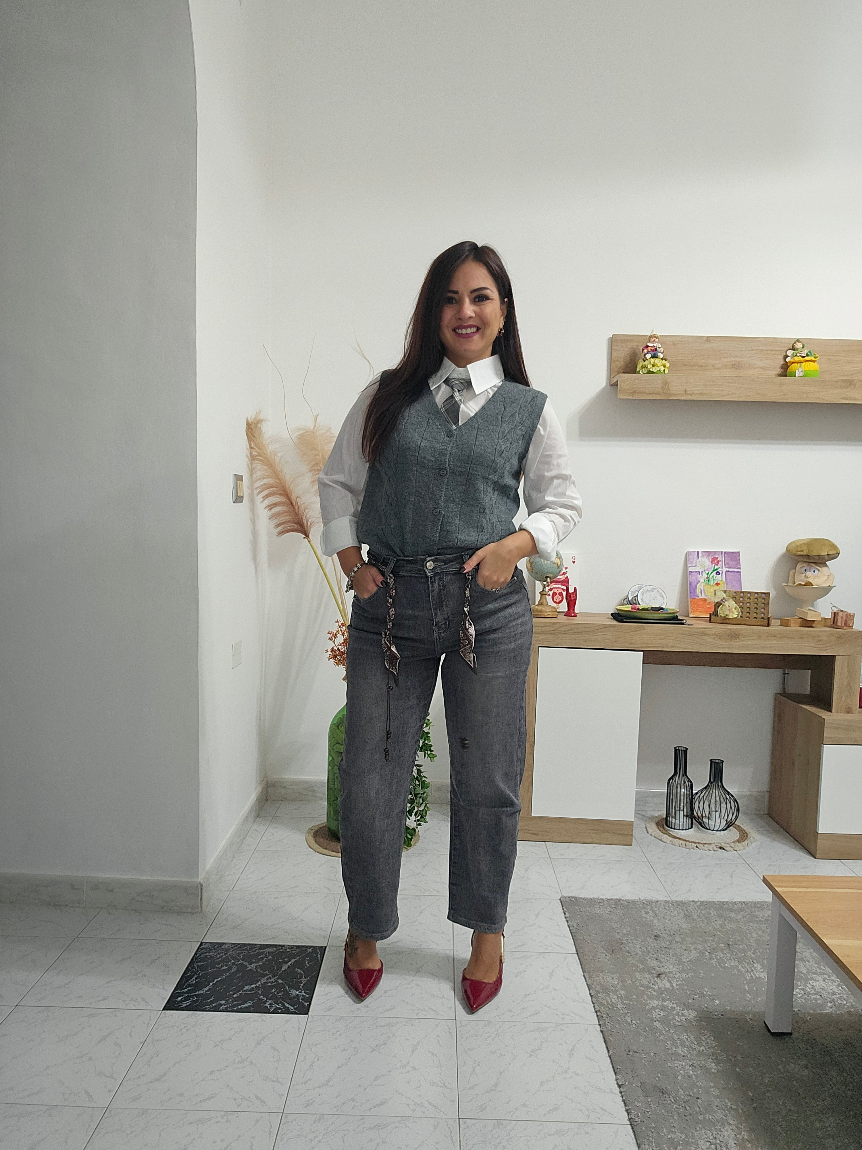 Denim Mom Grey