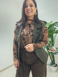 Trench smanicato Verde