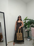 Long dress Samia marrone