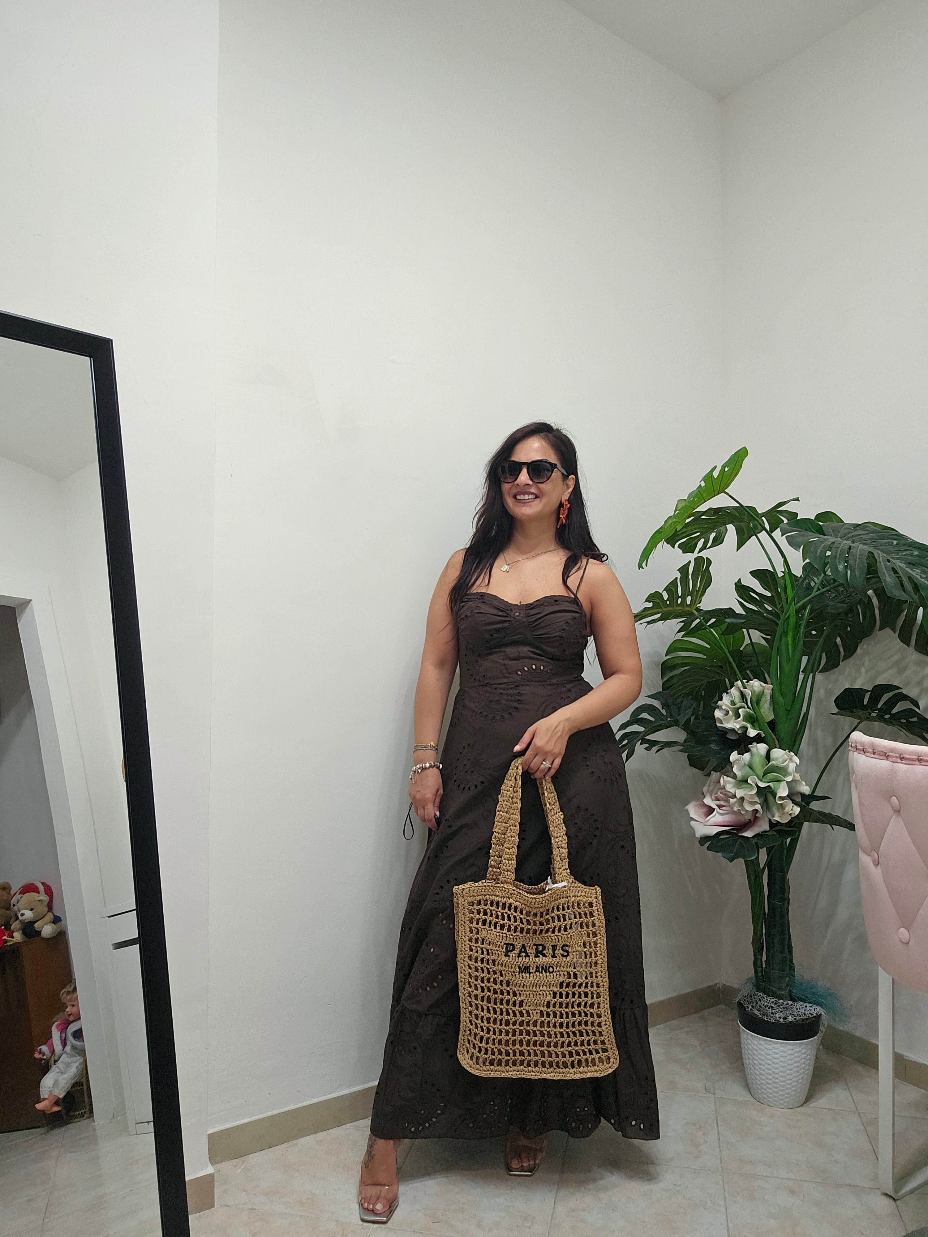 Long dress Samia marrone