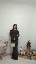 Long Dress Party Brown